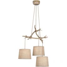 Suspension, Suspensions Sabina 3 lampes Marron en Fabric, MANTRA