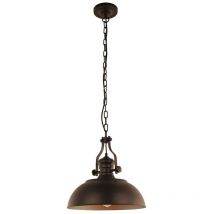 Rosalia - Suspension Industrielle Et Rétro Suspendue Bronze, 1 Lumière Dorée Avec Abat-Jour En Alliage Métallique, E27 - Italux