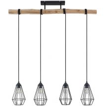 Lindby - Suspension à intensité variable 'Elainy' en bois pour salon & salle à manger