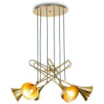Inspired Mantra - Jazz Oro - Pendentif Cluster de Plafond 6 Lumière E27, Or