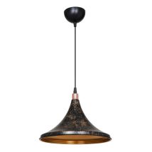 Suspension Kalyon métal doré noir – Matières, Largeur, Style, Longueur, Culot, Finition métal, Hauteur, Tension électrique – TEZETA