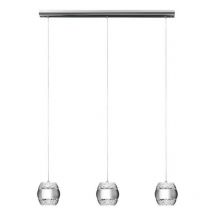 Inspired Mantra Khalifa - Pendentif Plafonnier 3 x 6W led 3000K Ligne Chrome Poli, Verre, 3240lm,