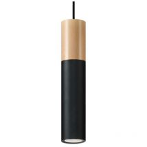 Sollux - Suspension Lampe Bois Noir pour Ampoule GU10 - silamp
