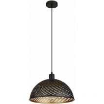 Suspension, lampe de table à manger, suspension, suspension, réglable en hauteur, maison de campagne noire et dorée, 1x douille E27, DxH 36x120cm