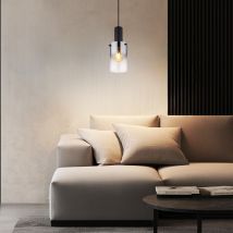 Globo Lighting - Suspension lampe suspendue luminaire de salon 1 lampe verre fumé h 150 cm