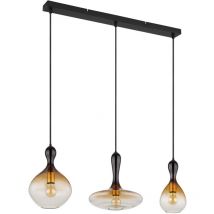 Globo Lighting - Lampe à suspendre Lampe de table à manger 3 flammes Lampe de salon, verre ambre clair or, 3x E27, LxH 101,5 x 120 cm