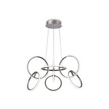 Inspired Lighting - Inspired Mantra - Aros - Ceiling Pendant 89cm Diameter, 7 Ring, 81W led 3000K, 3500lm, Chrome, rf Remote Control3yrs Warranty