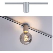 Spot Individuel Sur Rail Urail Ceiling Socket Paulmann - E27 - 20w Max - Dimmable - Chromé Mat - Sans Ampoule