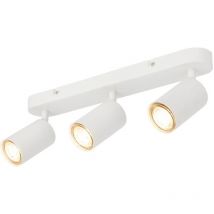 B.k.licht - Plafonnier orientable, GU10, 3-lampes, spot de plafond, lampe de salon, lampe de chambre à coucher, lampe de cuisine, 39 cm de longueur,