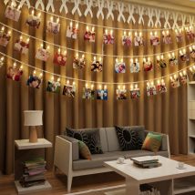 Guirlande lumineuse porte photos ruban led 40 LEDs 120 lm longueur 5m IP20 luminaire intérieur décoratif lumineux - B.k.licht