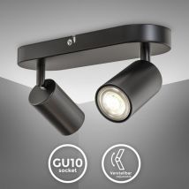 B.K.Licht I spot plafond I plafonnier dinterieur 2 spots pivotants & orientables I GU10 I noir-mat I livré sans ampoules
