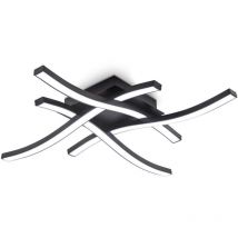 B.k.licht - plafonnier led design moderne, éclairage plafond en forme de vague, modules led 20W intégrés, 2.000Lm, lumière blanche neutre 4000K,