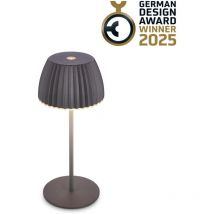 B.k.licht - Briloner riffle Mini lampe de table led sans fil IP44, intensité lumineuse variable, tactile, batterie, German Design Award Winner 2025,