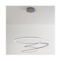 Suspension led spira en métal gris métallisé 96W