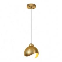 Denuotop - Table à manger éclairage plafond intérieur Led pendentif lumière verre abat-jour chaîne lustre de luxe-or-Avec source lumineuse tricolore