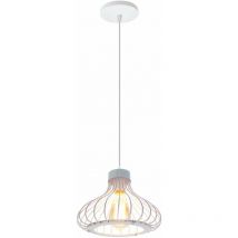 Lampe Suspension Industrielle E27 23cm Retro Plafonnier Lustre Luminaire Cafe Restaurant Blanc