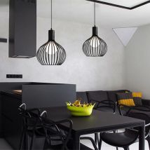 2PCS Suspension Luminaire Industrielle Rétro Plafonnier Lustre Luminaire pour Chambre Café Salon