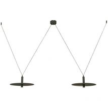 Zambelis - Suspension Luminaire led 14W Noir Mat Blanc chaud - 3000K