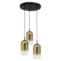 Zambelis - Suspension Luminaire led D380 36W Noir et Doré Blanc chaud - 3000K