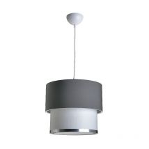 suspension luminaire plafonnier argent-blanc d30x55cm