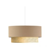 Jardibricodeco - suspension luminaire plafonnier en tissu marron jaune 30x15 cm