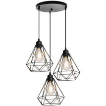Wottes - Suspension Luminaire Rétro Lustre Suspension Intérieur Lampe à Suspension Réglable Ø20CM pour Salon Cuisine Chambre