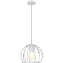 Suspension Luminaire Vintage Lustre Moderne Plafonnier Rond En Métal Fer Pour Cuisine Ferme Couloir Intérieur Blanc