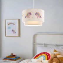 Lux.pro - Suspension Lurgan pour enfant E27 70 cm motif de licorne [ ]