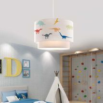 Suspension Lurgan Pour Enfant Motif De Petits Dinosaures Colorés Blanc Lux.pro