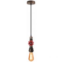 Suspension Lustre à Tube d'eau Vintage Rétro Luminaire en Métal Rouille