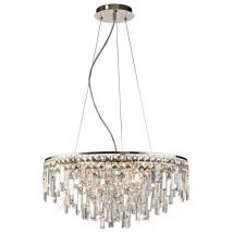 Inspired Diyas Maddison - Plafonnier Rond 8 Lumières G9 Or Rose, Cristal