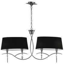 Inspired Mantra - Mara - Suspension à 2 bras 4 ampoules E14, chrome poli avec abat-jour noirs