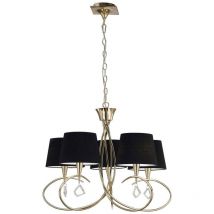 Inspired Mara Suspension 5 lumières E14, nuances françaises dorées et noires
