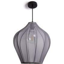 Efectoled - Suspension Métal et Tissu Ø400 mm Yara Gris Fumée