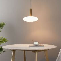 Kosilum - Suspension métal laiton et verre opale - Zinnia