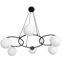 Epikasa - Suspension Libra, Métal, Plastique, Noir, 88x88x140 cm