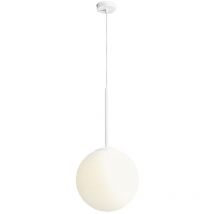 Licht-erlebnisse - Suspension métal verre E27 l: 30 cm h: max. 200 cm abat-jour boule blanche lampe suspendue ronde moderne