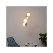 Kosilum - Suspension moderne laiton et verre blanc - Oromia