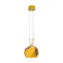 Kolarz LUNA - Designer Glass Dome Suspension Or Poli 2x E27, GU10 - Motif Kiss Gold