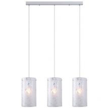 Italux - Rico - Suspension moderne à 3 lumières en chrome avec abat-jour en tissu, E27
