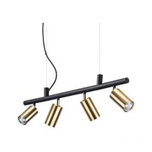 Millumine - Suspension Métal Noir Spots Orientables Laiton