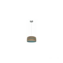 Fabrilamp - Suspension Natalia 1xe27 Nickel/sac-turquoise Regx30x30 Cm