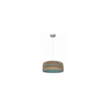 Fabrilamp - Suspension Natalia 1xe27 Nickel/sac-turquoise Regx40x40 Cm