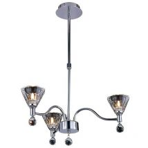 Diyas - Inspired Neptune Suspension Ronde 3 Lumières G9 Chrome Poli