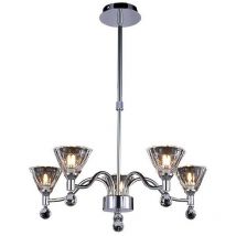 Diyas - Inspired Neptune Suspension Ronde 5 Lumières G9 Chrome Poli