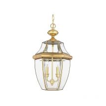 Quoizel - Elstead Newbury - Grande lanterne à chaîne de plafond extérieur à 2 ampoules en laiton poli, E14