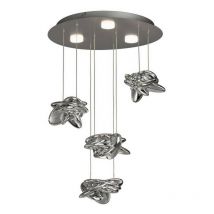 Inspired Mantra Nido - Ceiling Cluster Pendant 45cm Round 4 + 2 Lights 24W + 10W led 3000K, 2800lm, Chrome