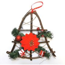 Suspension Noël Rotin 25 cm FLEUR DE NOEL - Cloche - SILUMEN