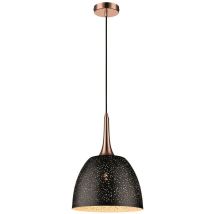 Spring Lighting - Plafonnier à 1 ampoule Dome Noir, Cuivre, E27