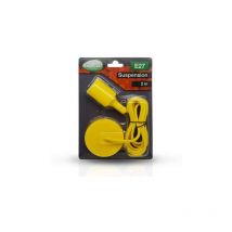 Suspension Noire avec douille E27 avec câble 2m Jaune